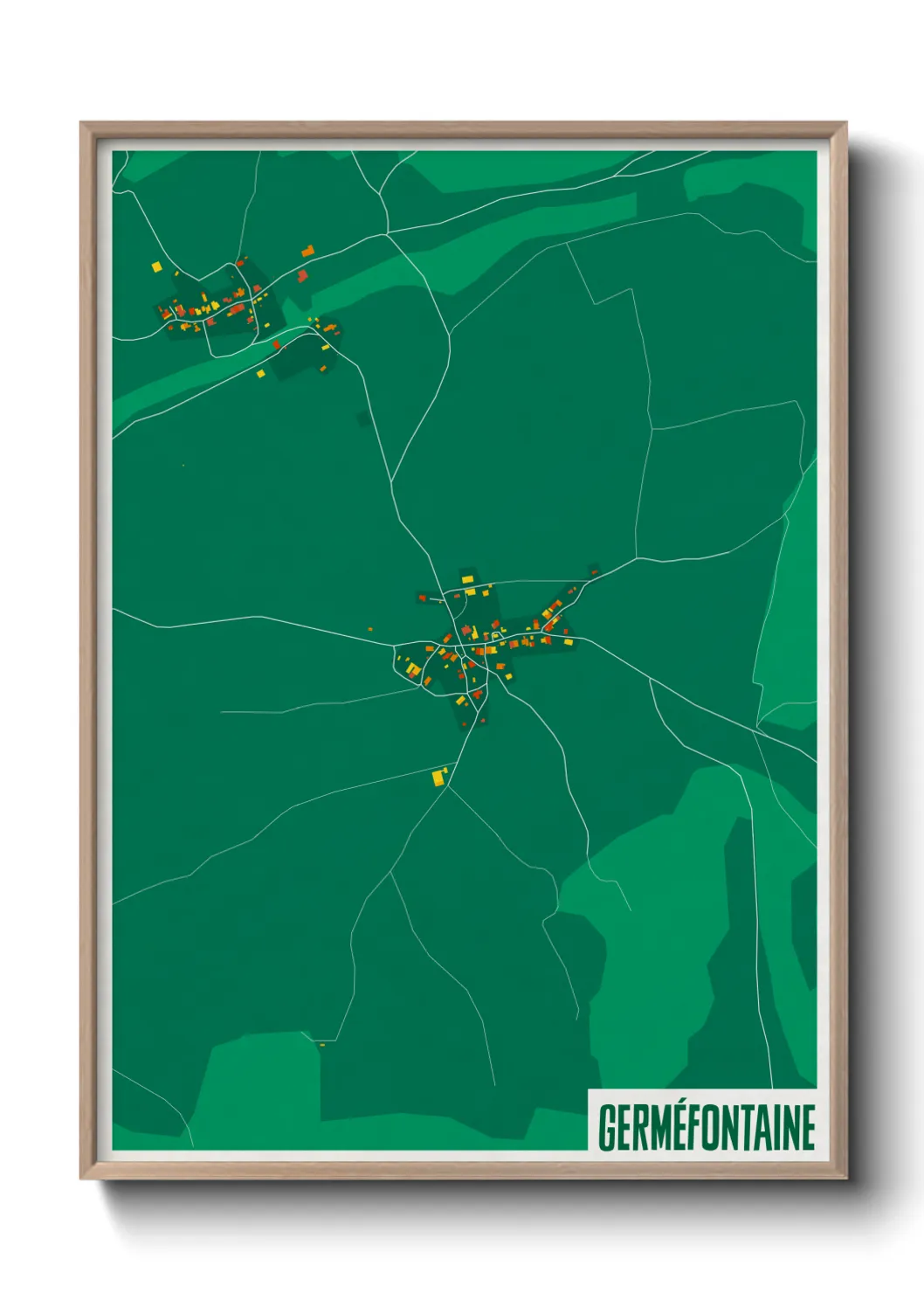 Une affiche de carte sur Germéfontaine