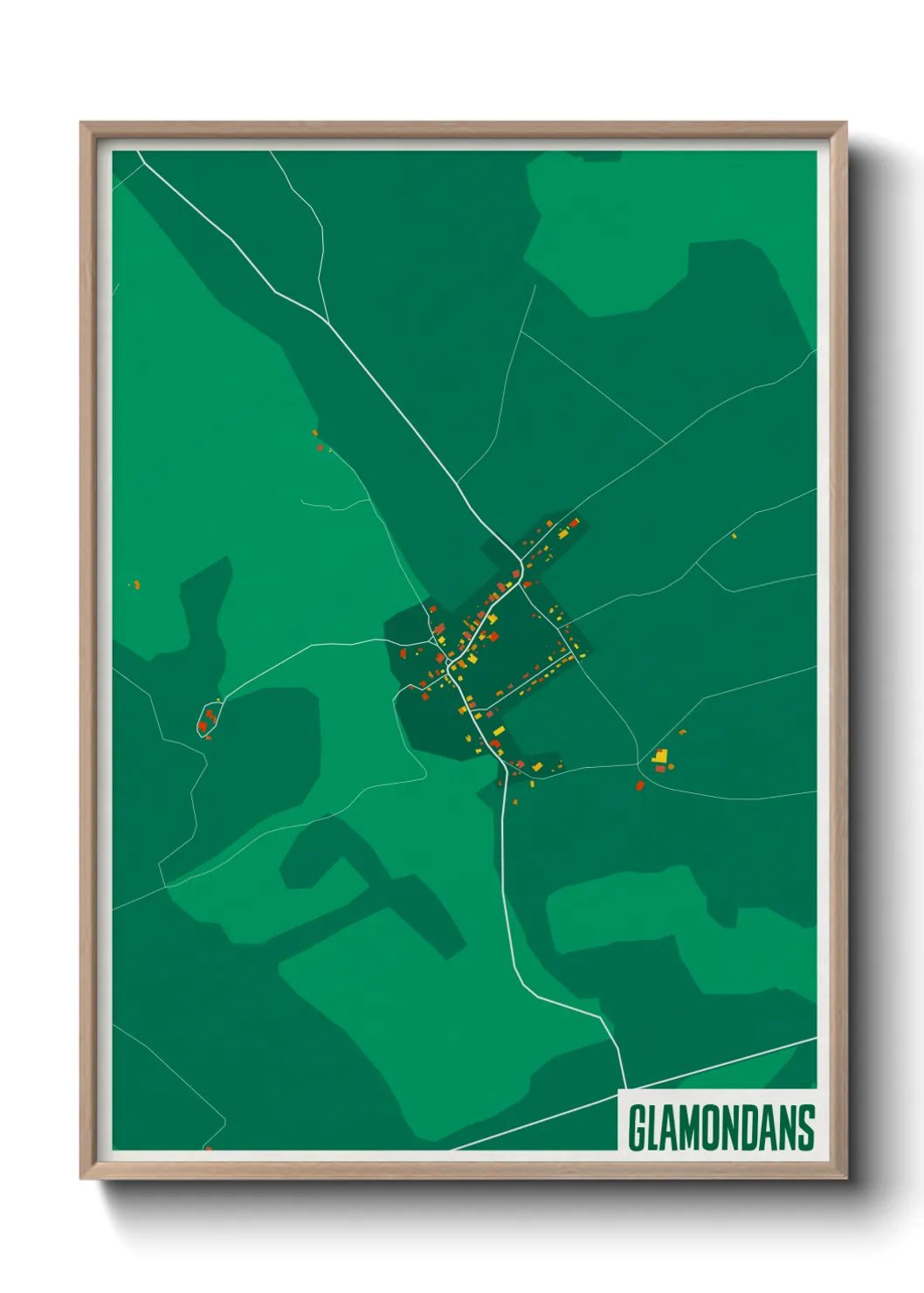 Une affiche de carte sur Glamondans