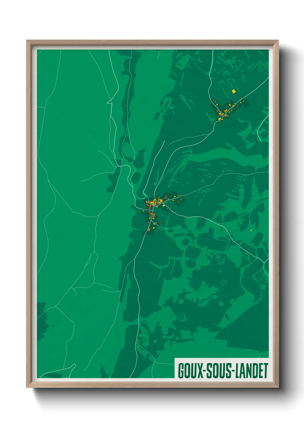 Une affiche de carte sur Goux-sous-Landet