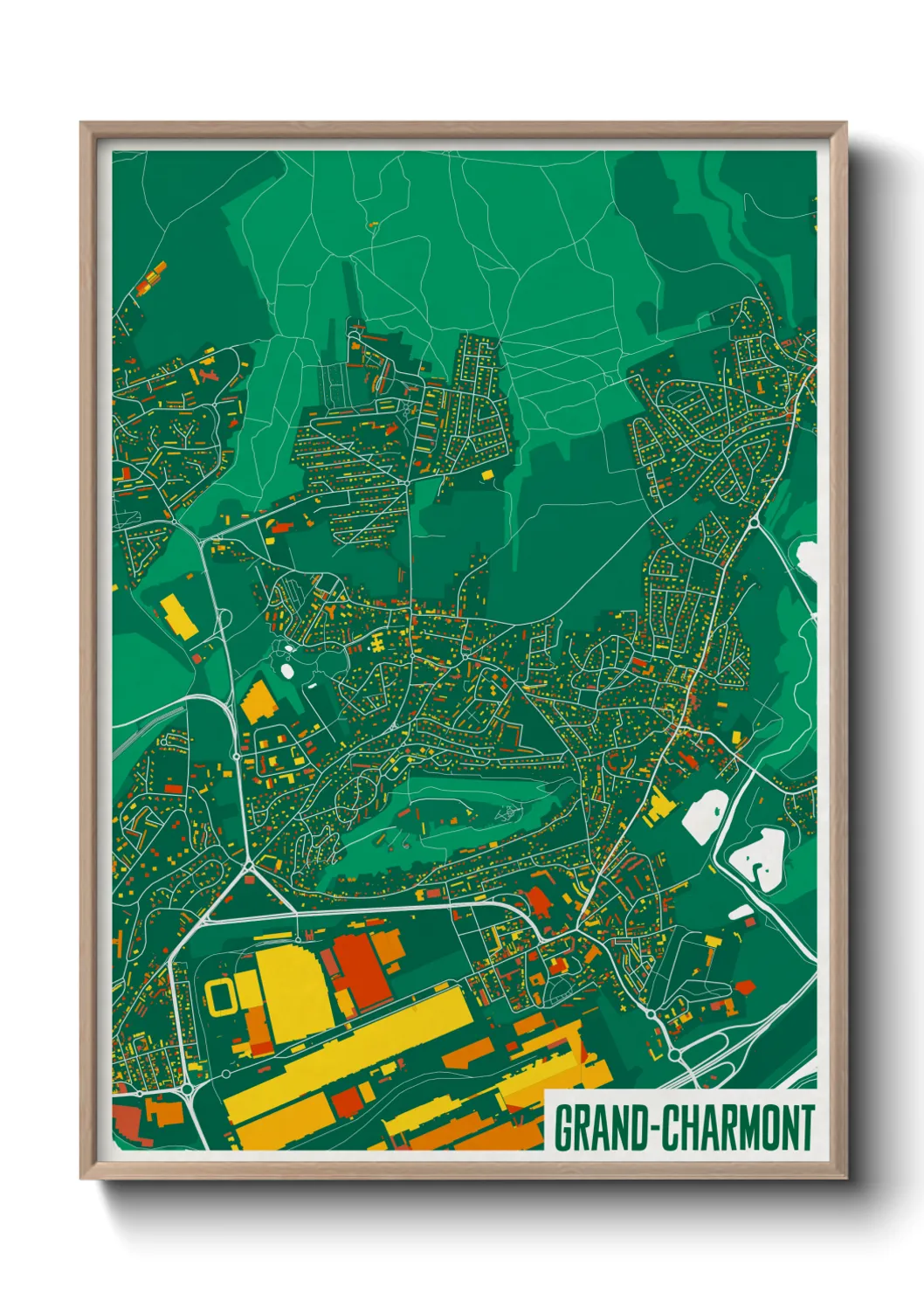 Une affiche de carte sur Grand-Charmont