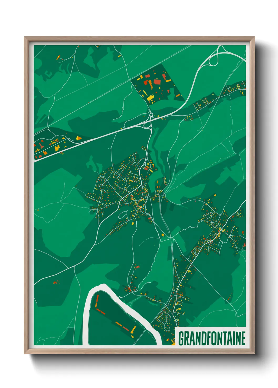 Une affiche de carte sur Grandfontaine