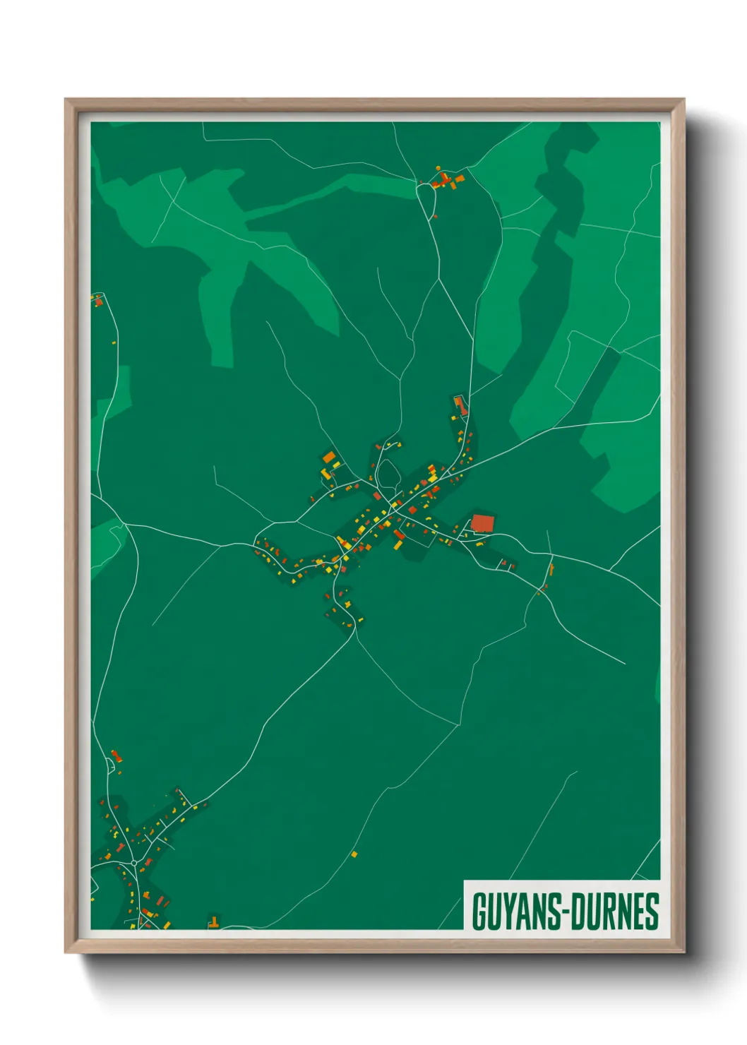 Une affiche de carte sur Guyans-Durnes
