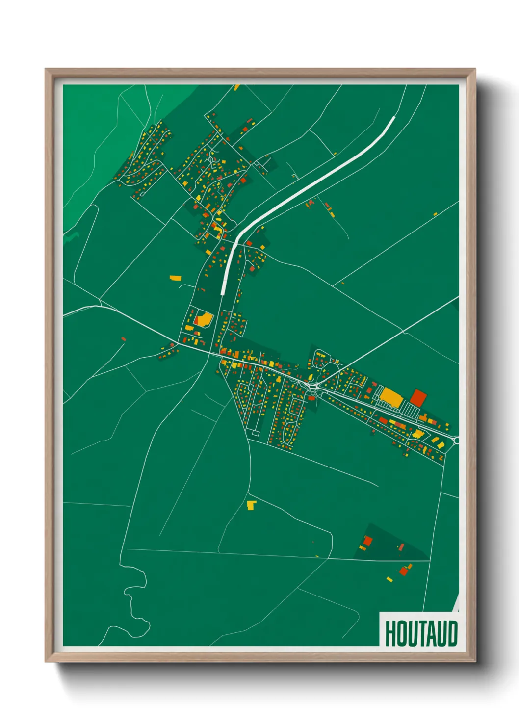 Une affiche de carte sur Houtaud