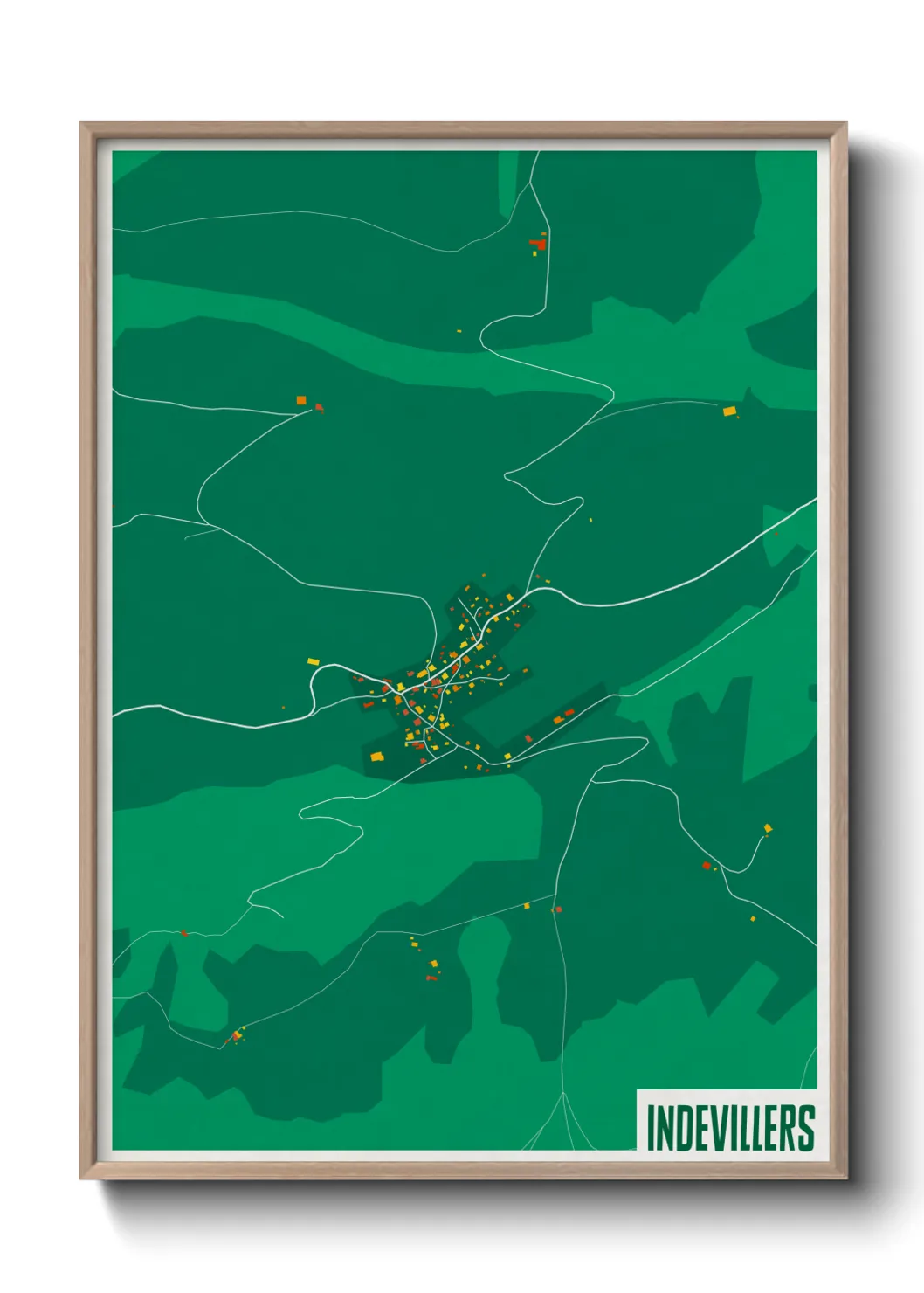 Une affiche de carte sur Indevillers