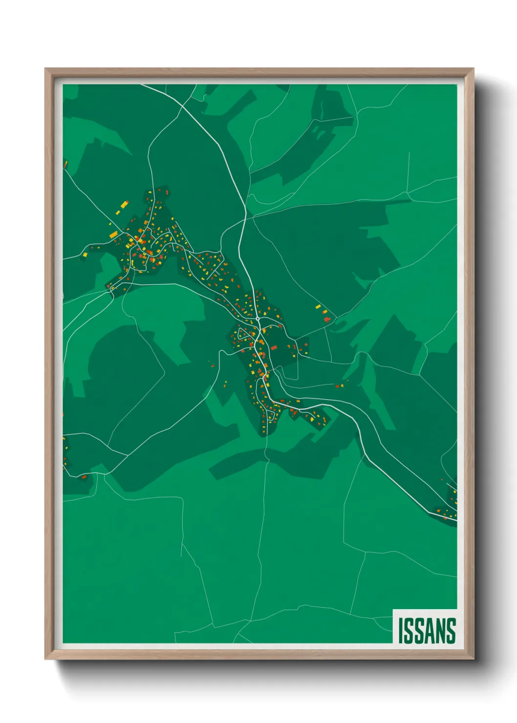 Une affiche de carte sur Issans