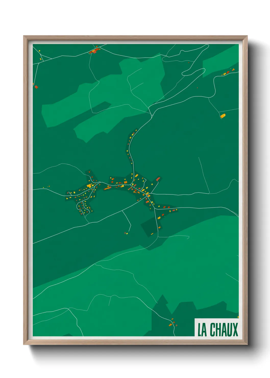 Une affiche de carte sur La Chaux