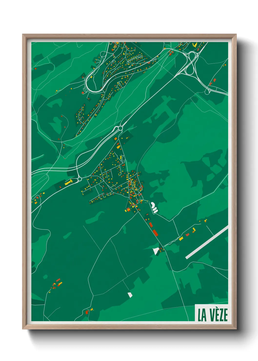 Une affiche de carte sur La Vèze