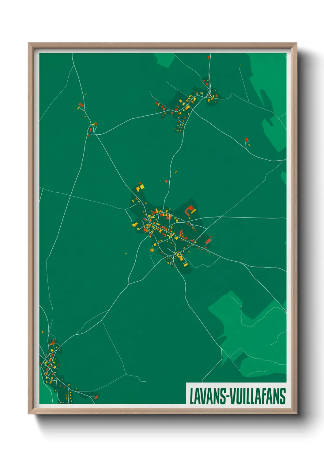 Une affiche de carte sur Lavans-Vuillafans