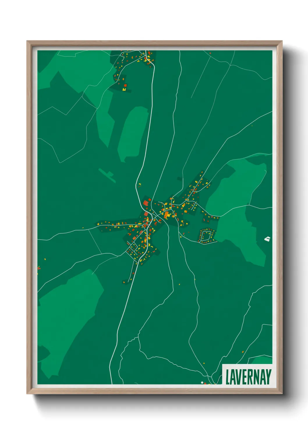 Une affiche de carte sur Lavernay