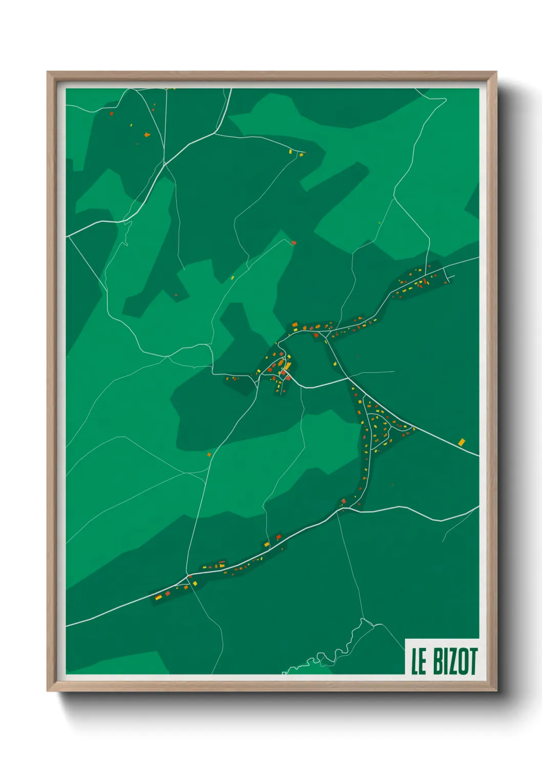 Une affiche de carte sur Le Bizot