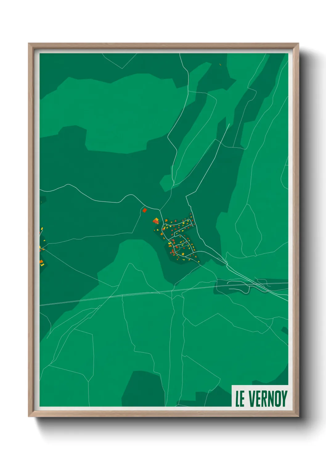 Une affiche de carte sur Le Vernoy