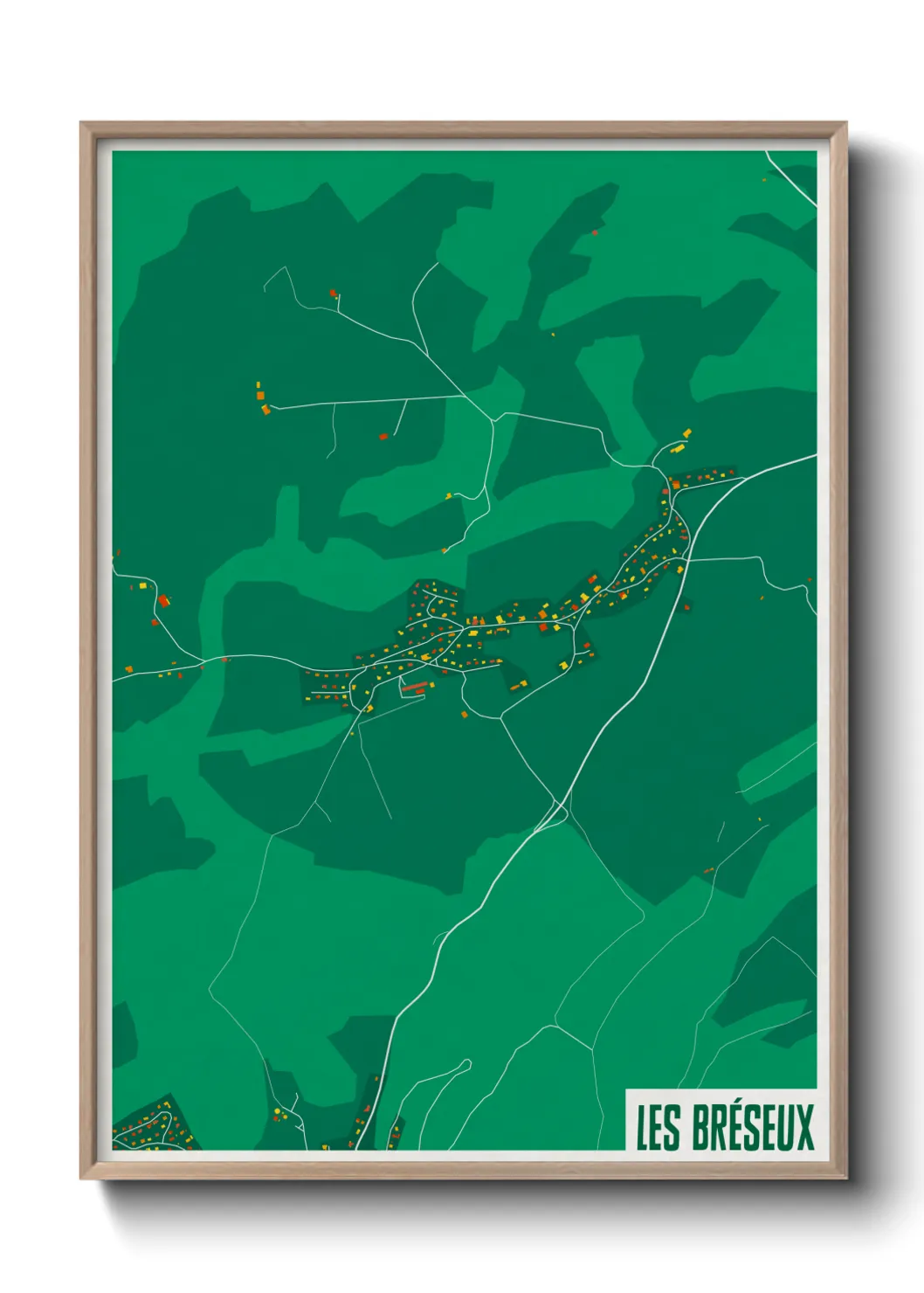 Une affiche de carte sur Les Bréseux