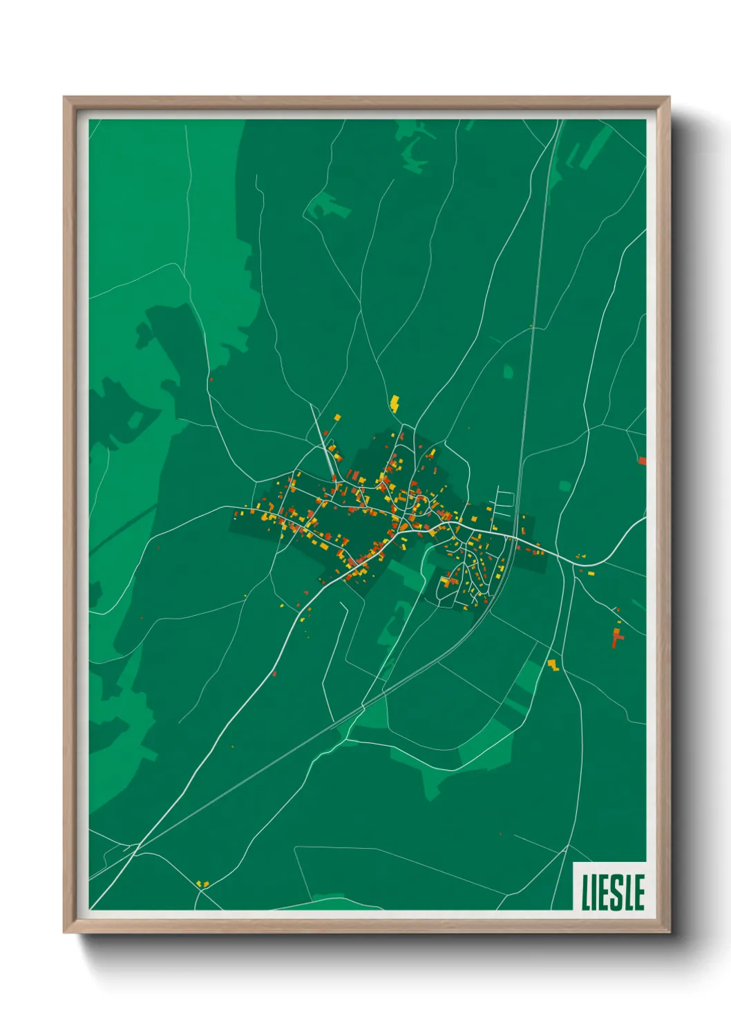 Une affiche de carte sur Liesle