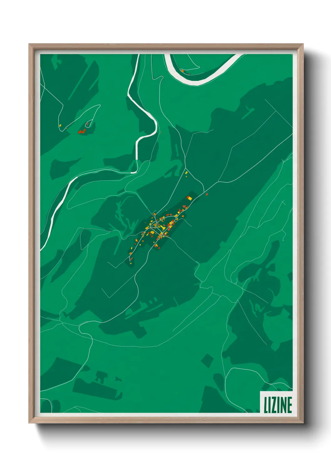 Une affiche de carte sur Lizine