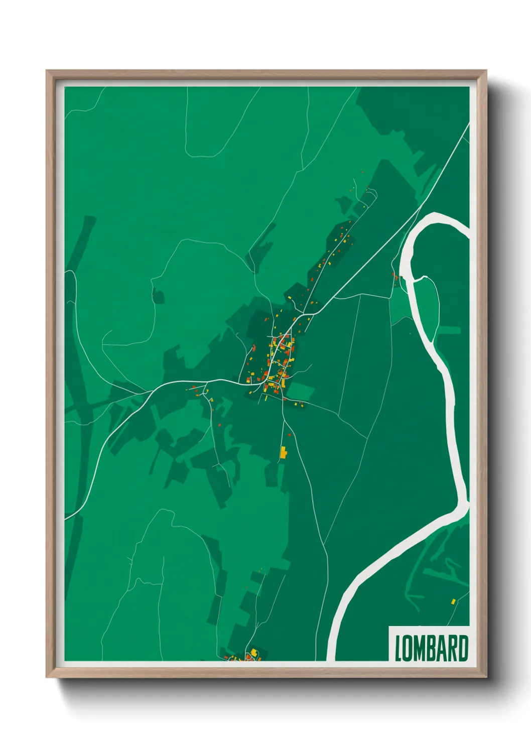 Une affiche de carte sur Lombard