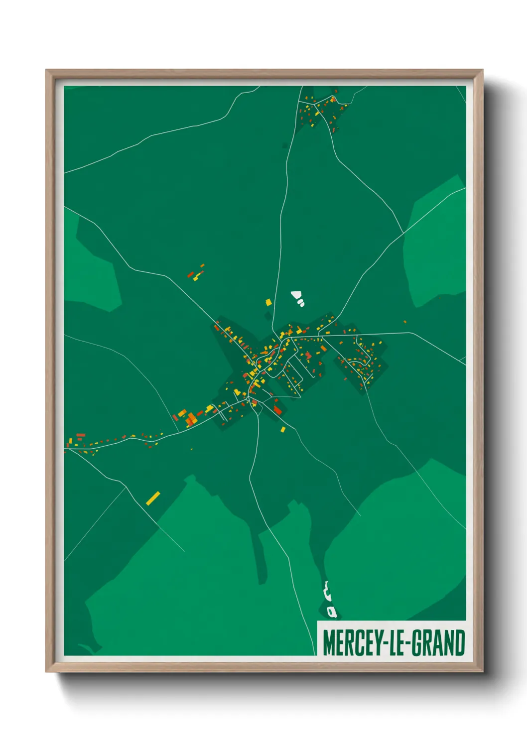 Une affiche de carte sur Mercey-le-Grand