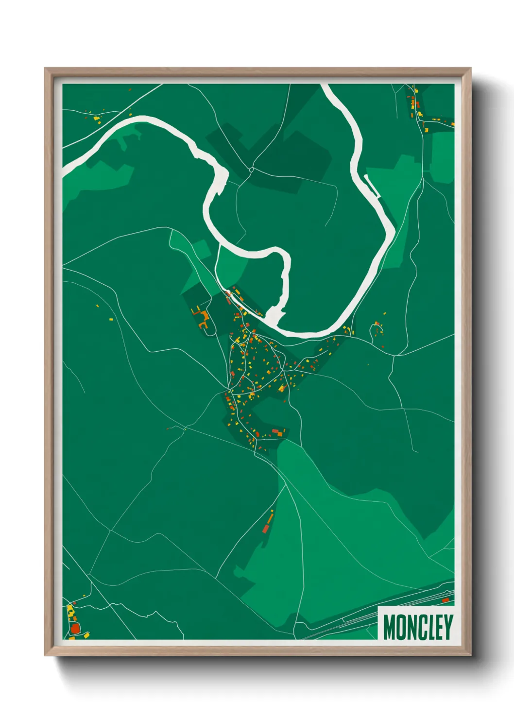 Une affiche de carte sur Moncley