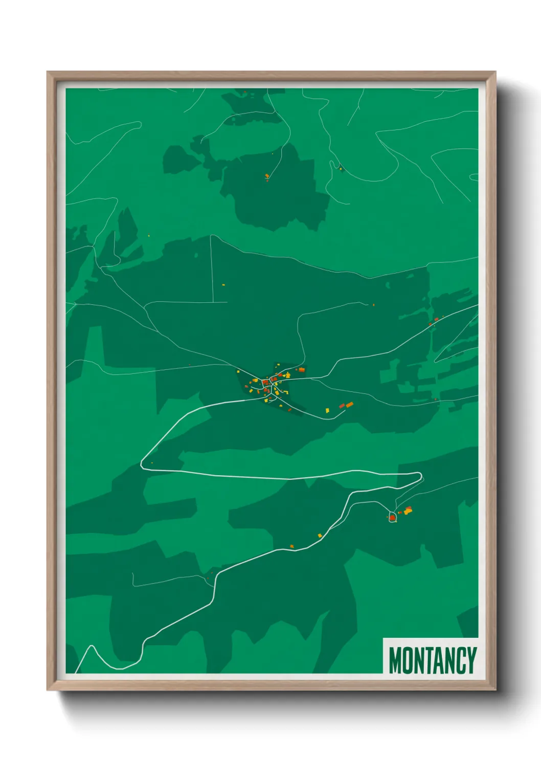 Une affiche de carte sur Montancy