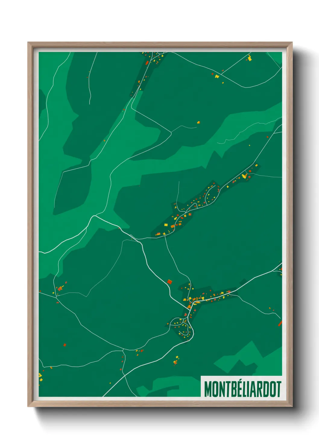 Une affiche de carte sur Montbéliardot
