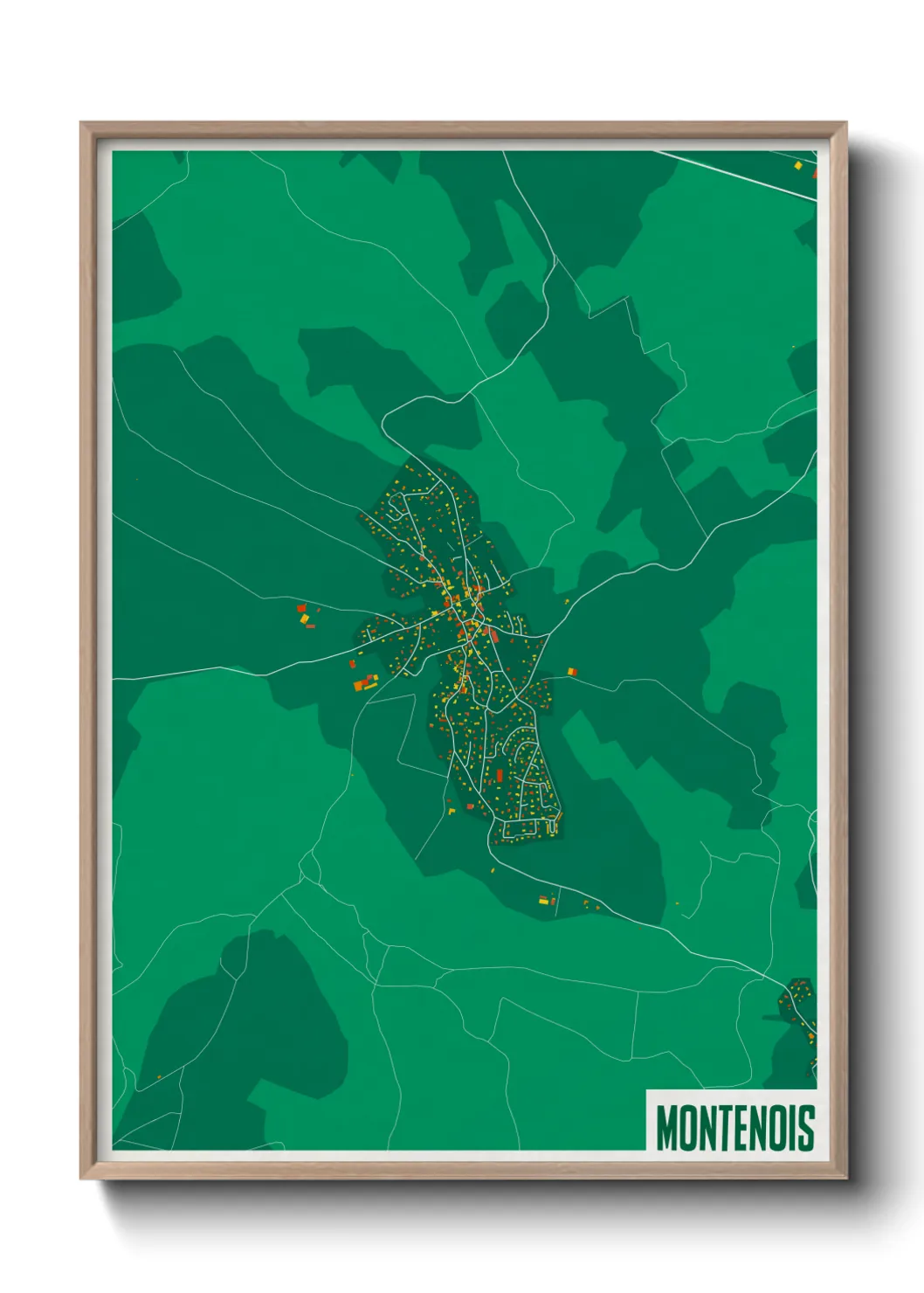 Une affiche de carte sur Montenois
