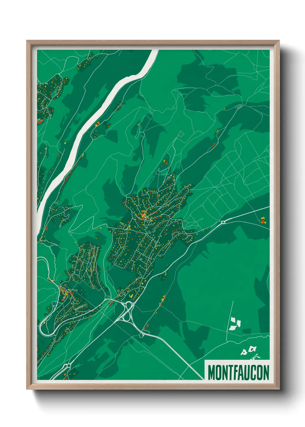 Une affiche de carte sur Montfaucon