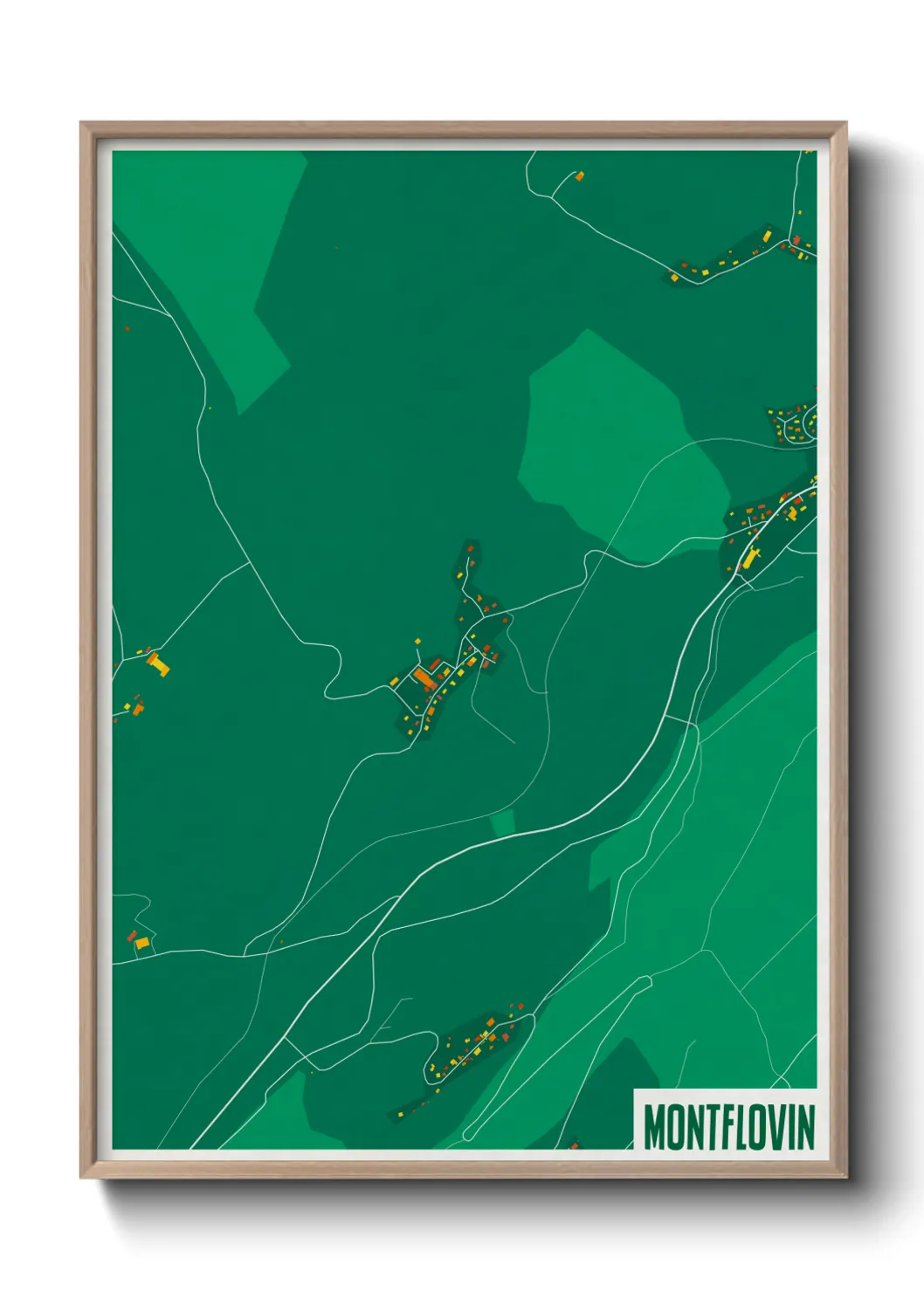 Une affiche de carte sur Montflovin