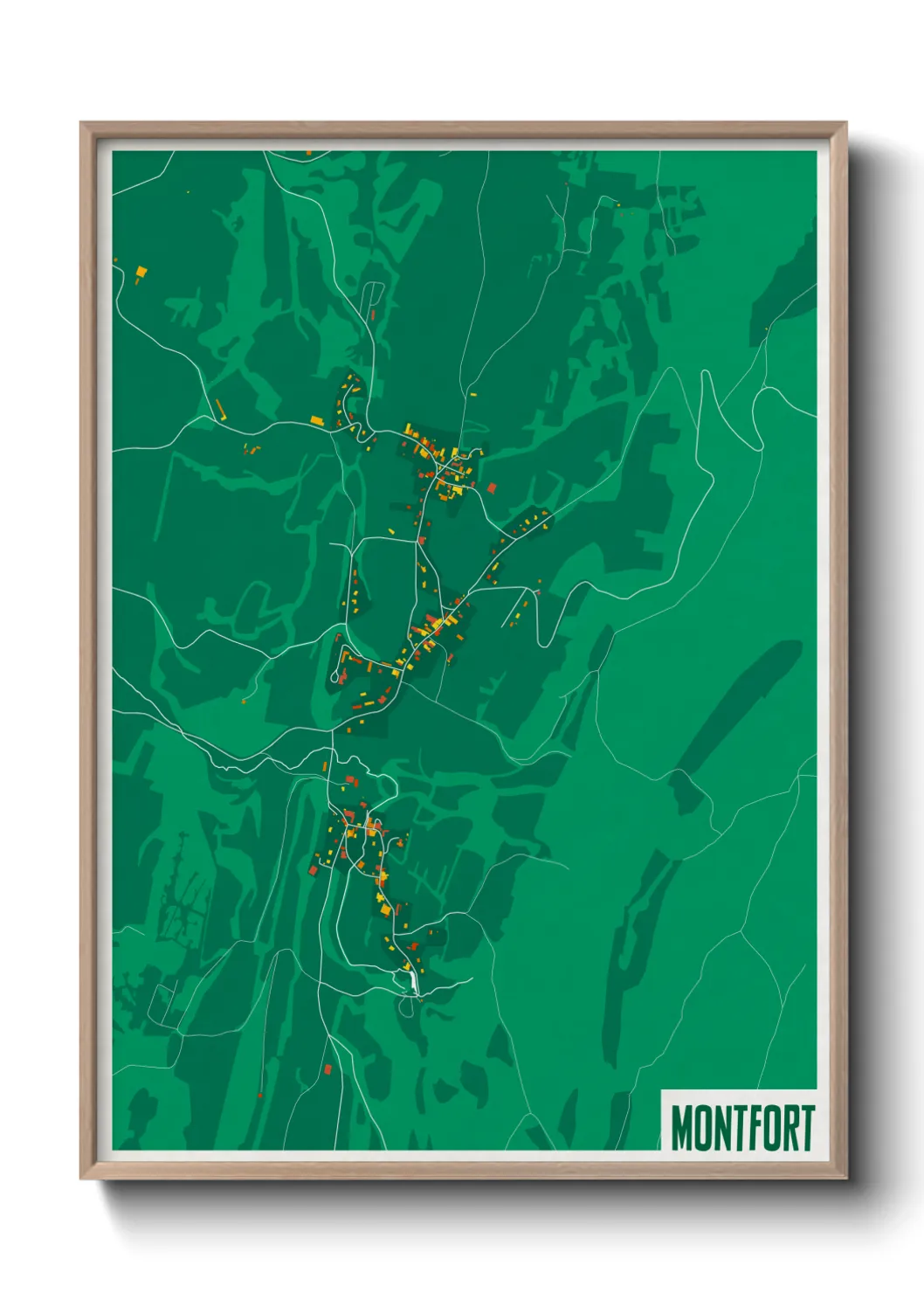 Une affiche de carte sur Montfort