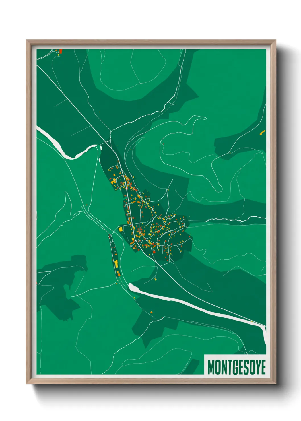 Une affiche de carte sur Montgesoye