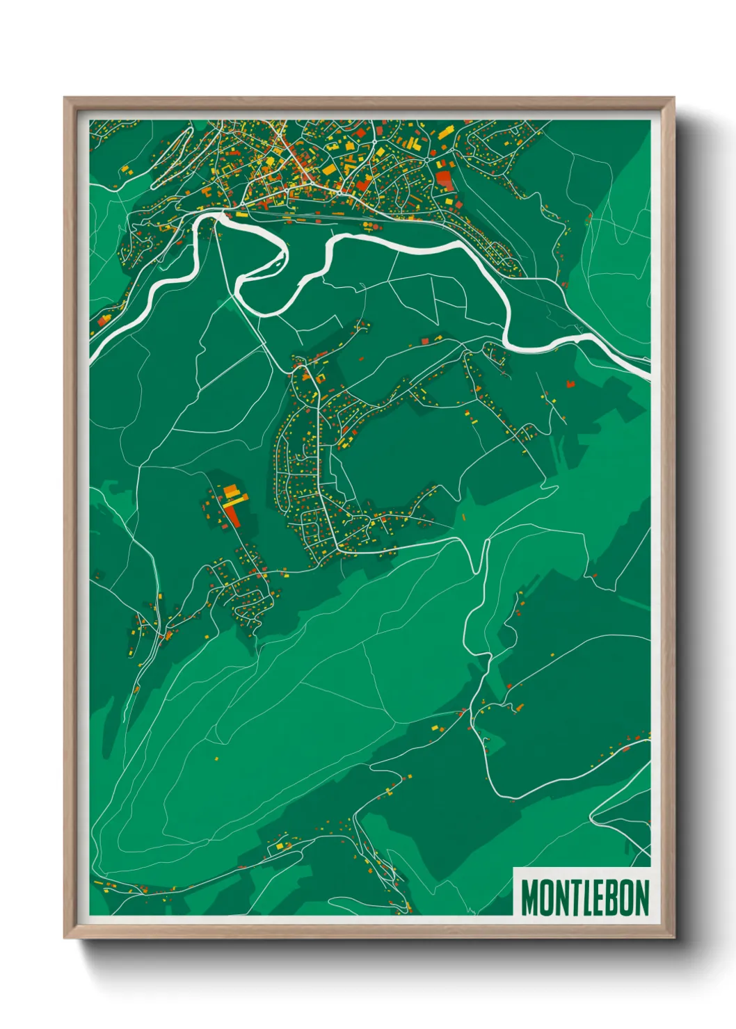 Une affiche de carte sur Montlebon
