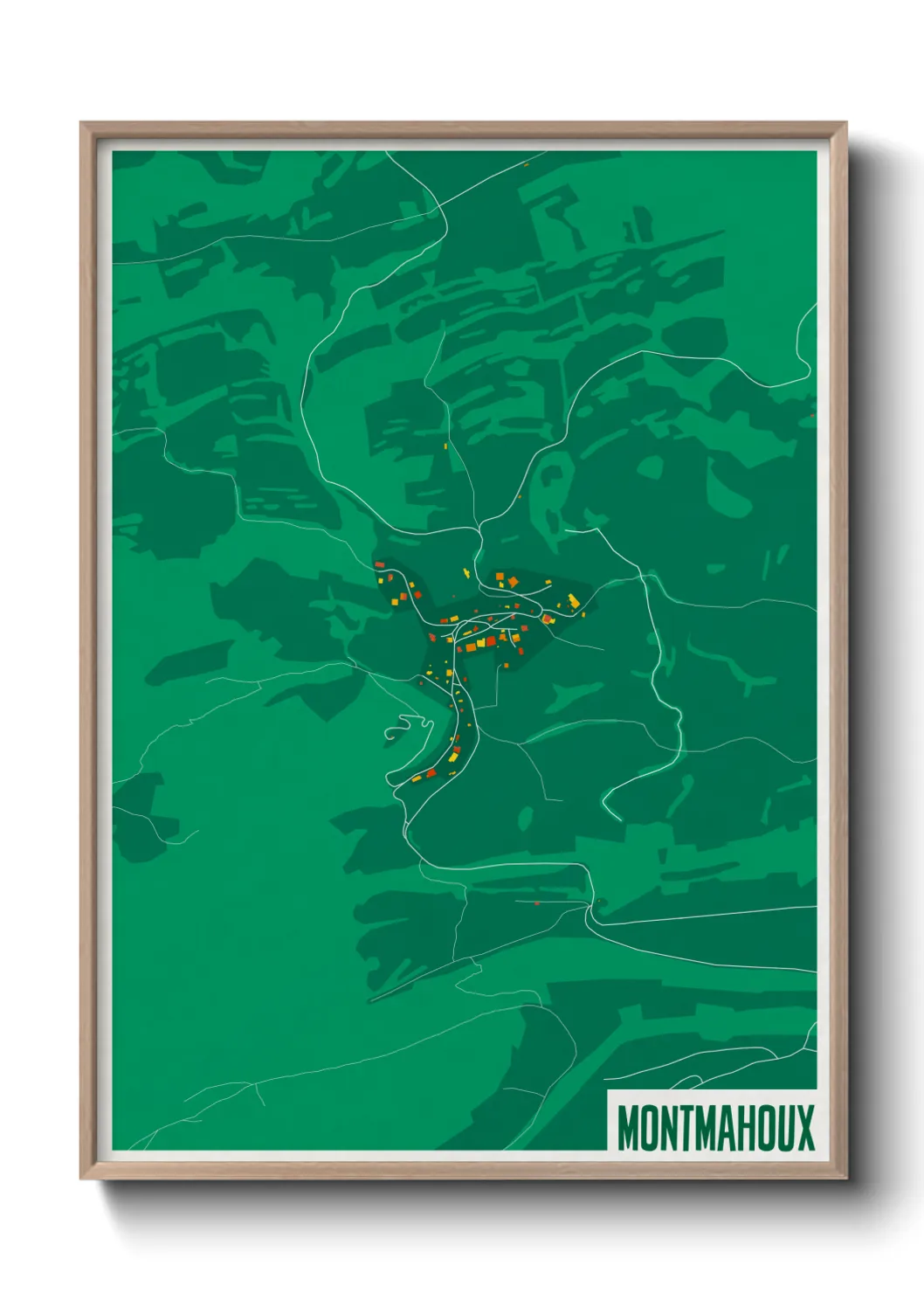 Une affiche de carte sur Montmahoux