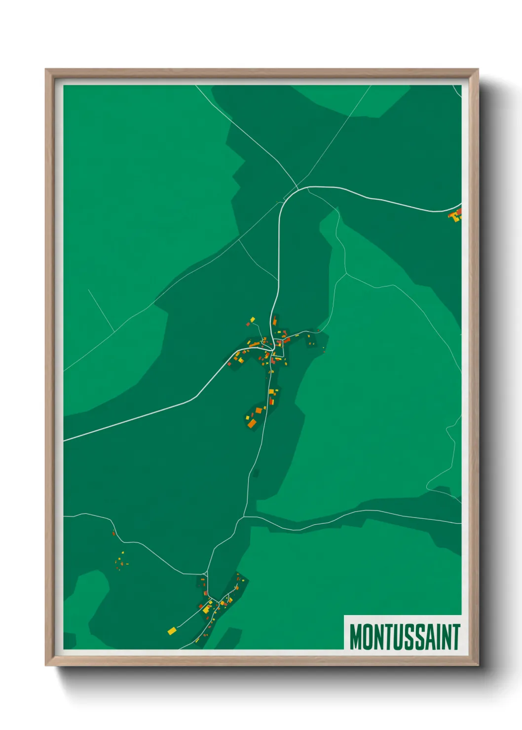 Une affiche de carte sur Montussaint