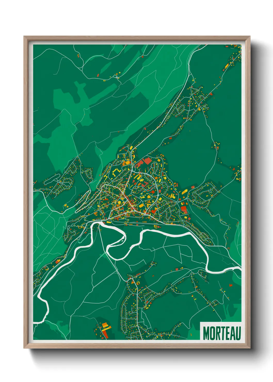 Une affiche de carte sur Morteau