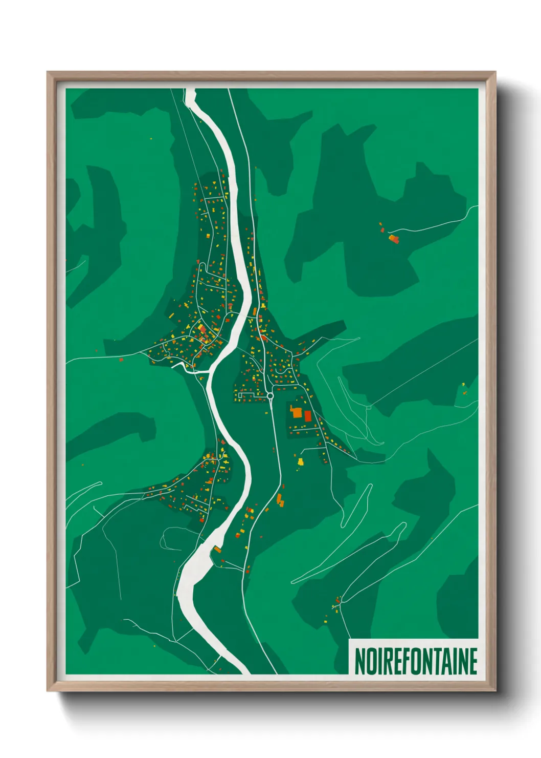 Une affiche de carte sur Noirefontaine