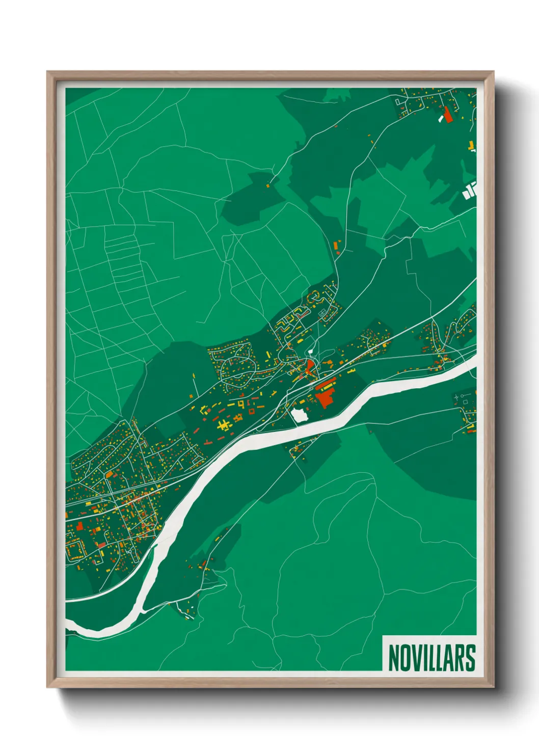 Une affiche de carte sur Novillars