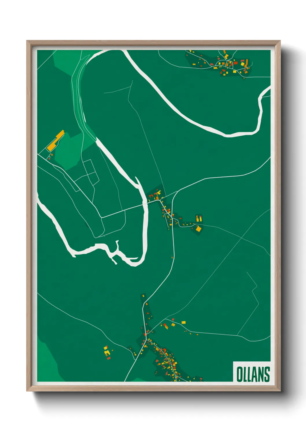 Une affiche de carte sur Ollans