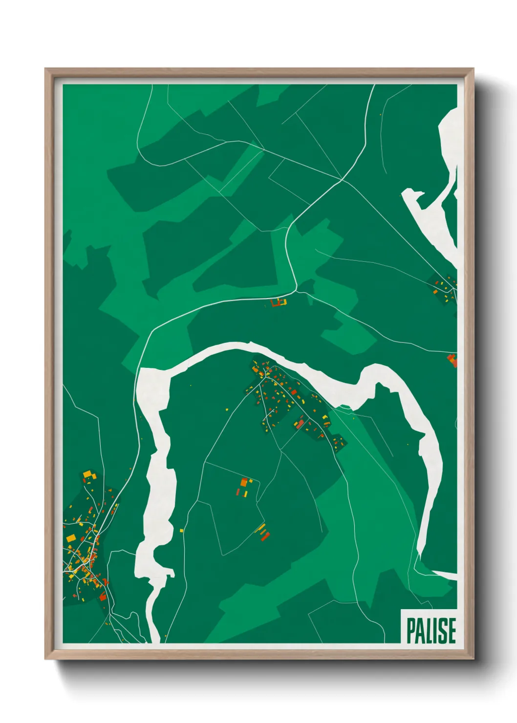 Une affiche de carte sur Palise