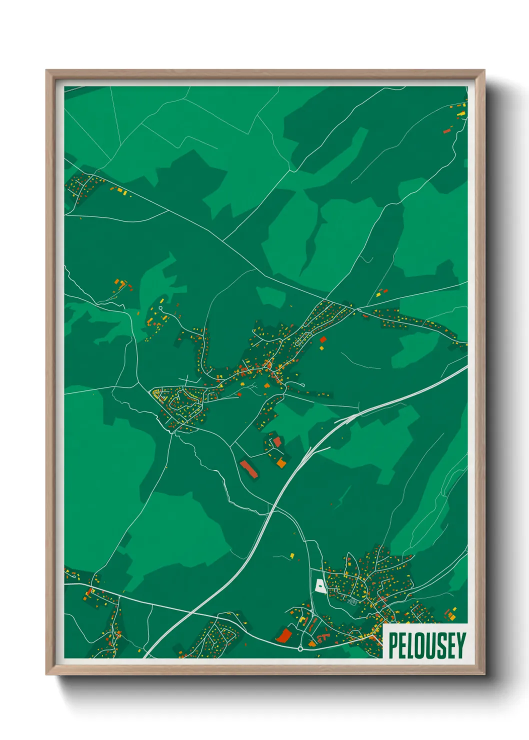 Une affiche de carte sur Pelousey