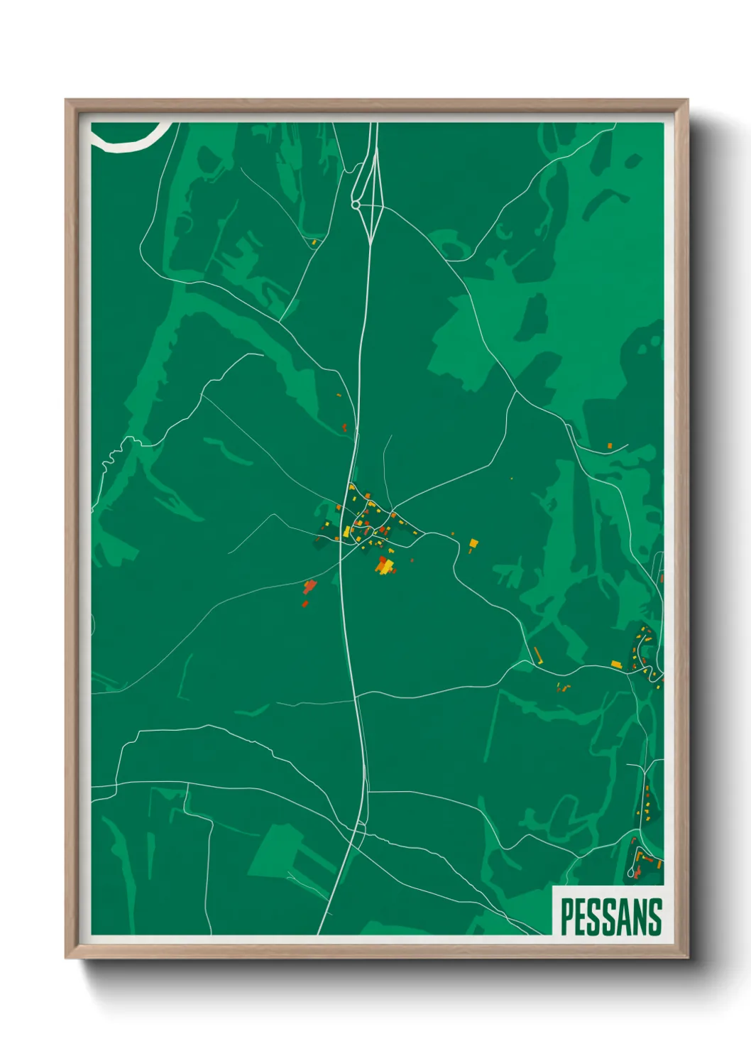 Une affiche de carte sur Pessans