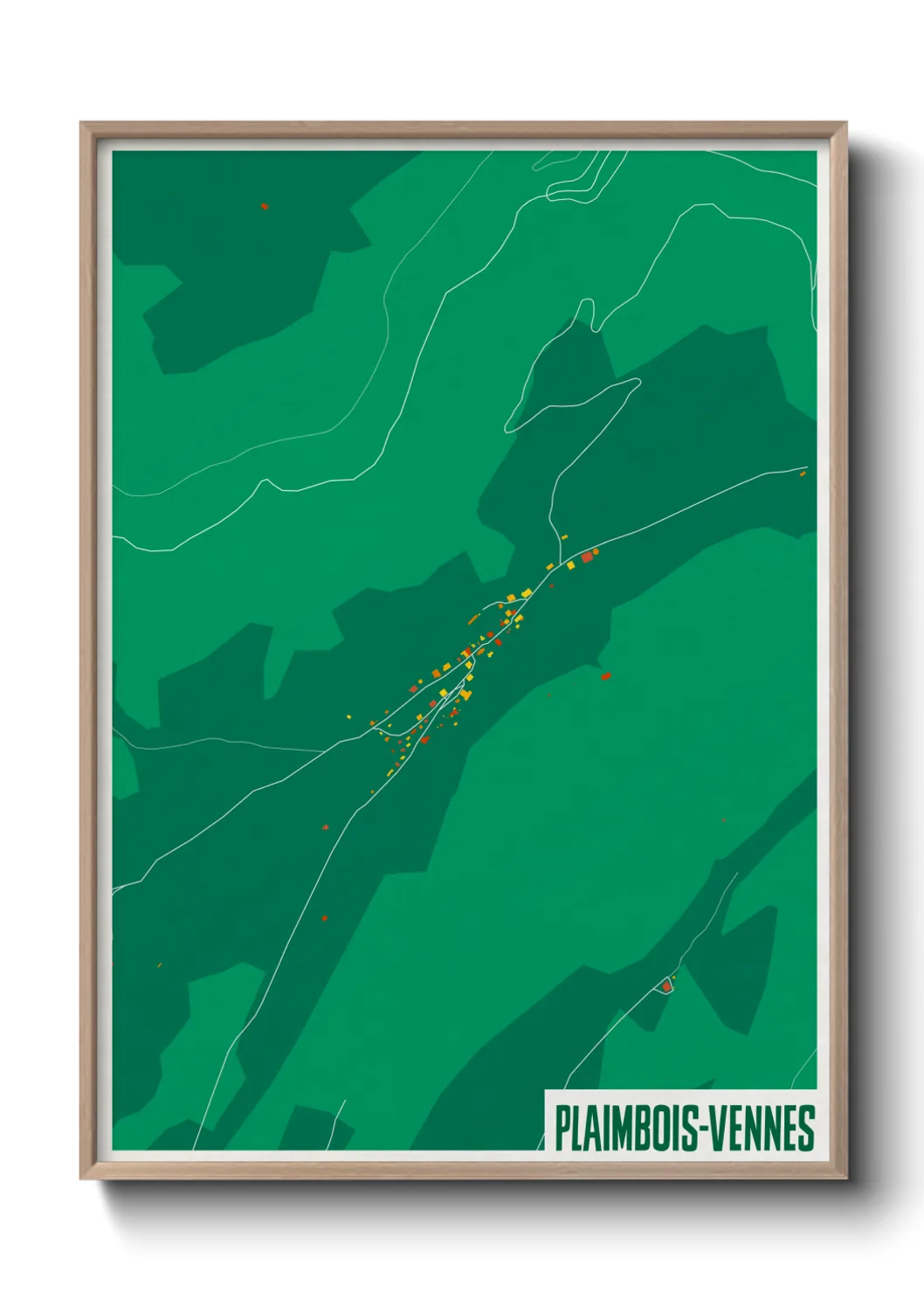 Une affiche de carte sur Plaimbois-Vennes