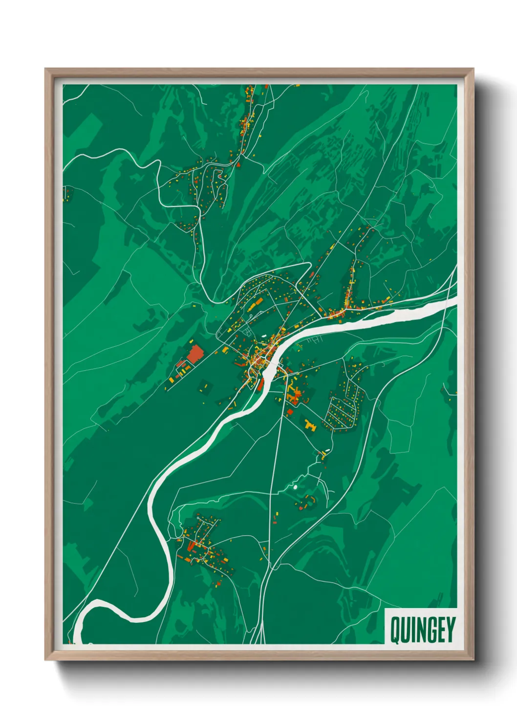 Une affiche de carte sur Quingey