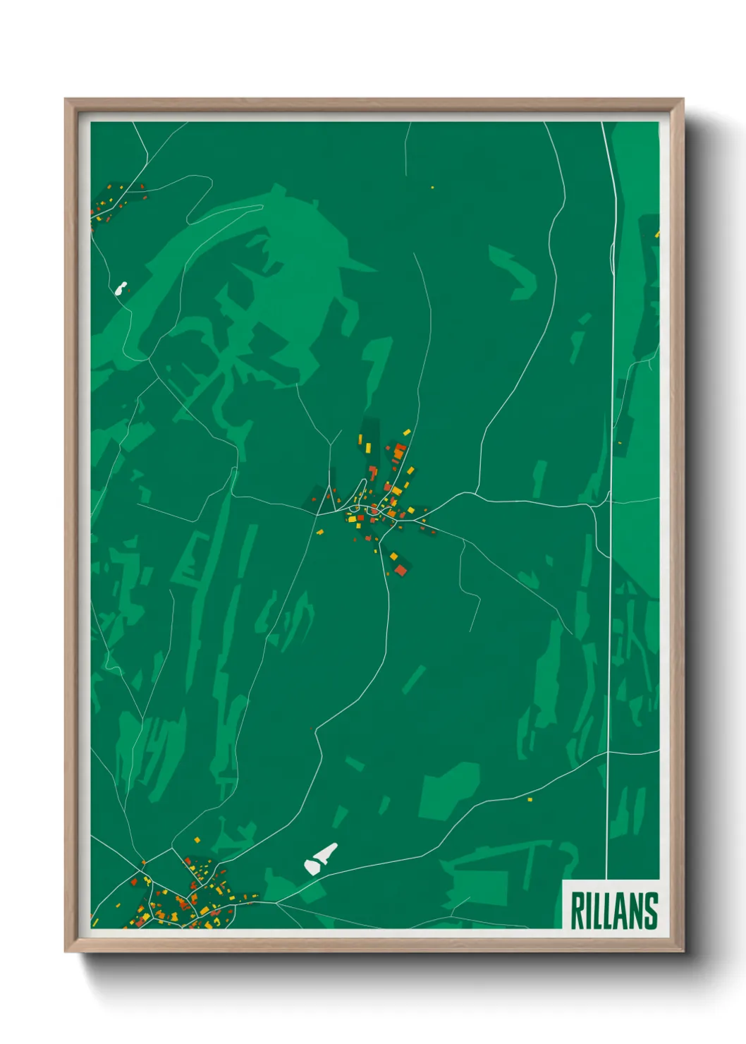 Une affiche de carte sur Rillans