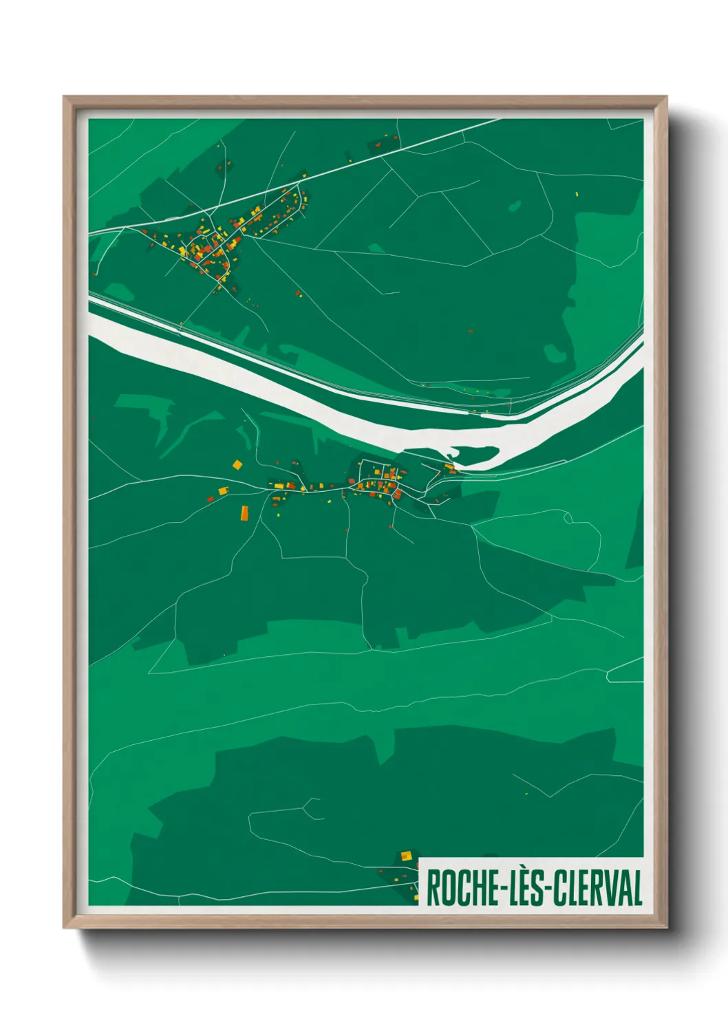 Une affiche de carte sur Roche-lès-Clerval