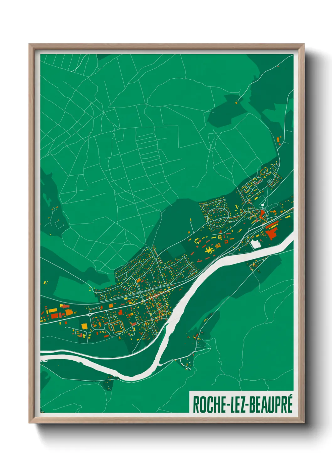 Une affiche de carte sur Roche-lez-Beaupré