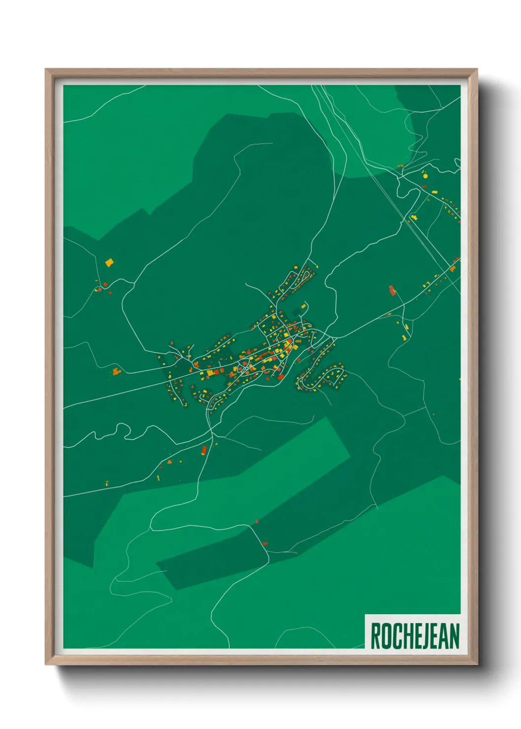 Une affiche de carte sur Rochejean