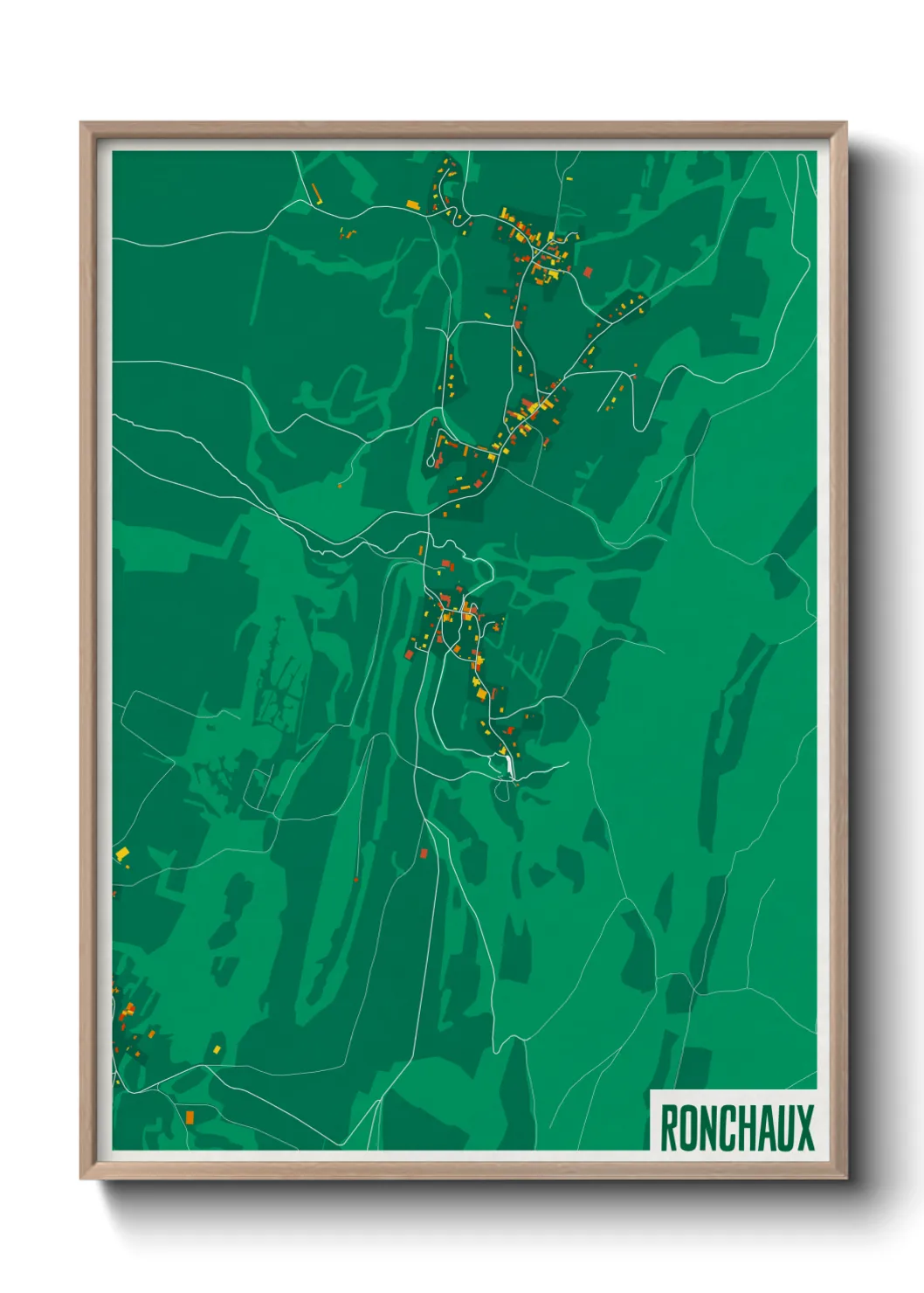 Une affiche de carte sur Ronchaux