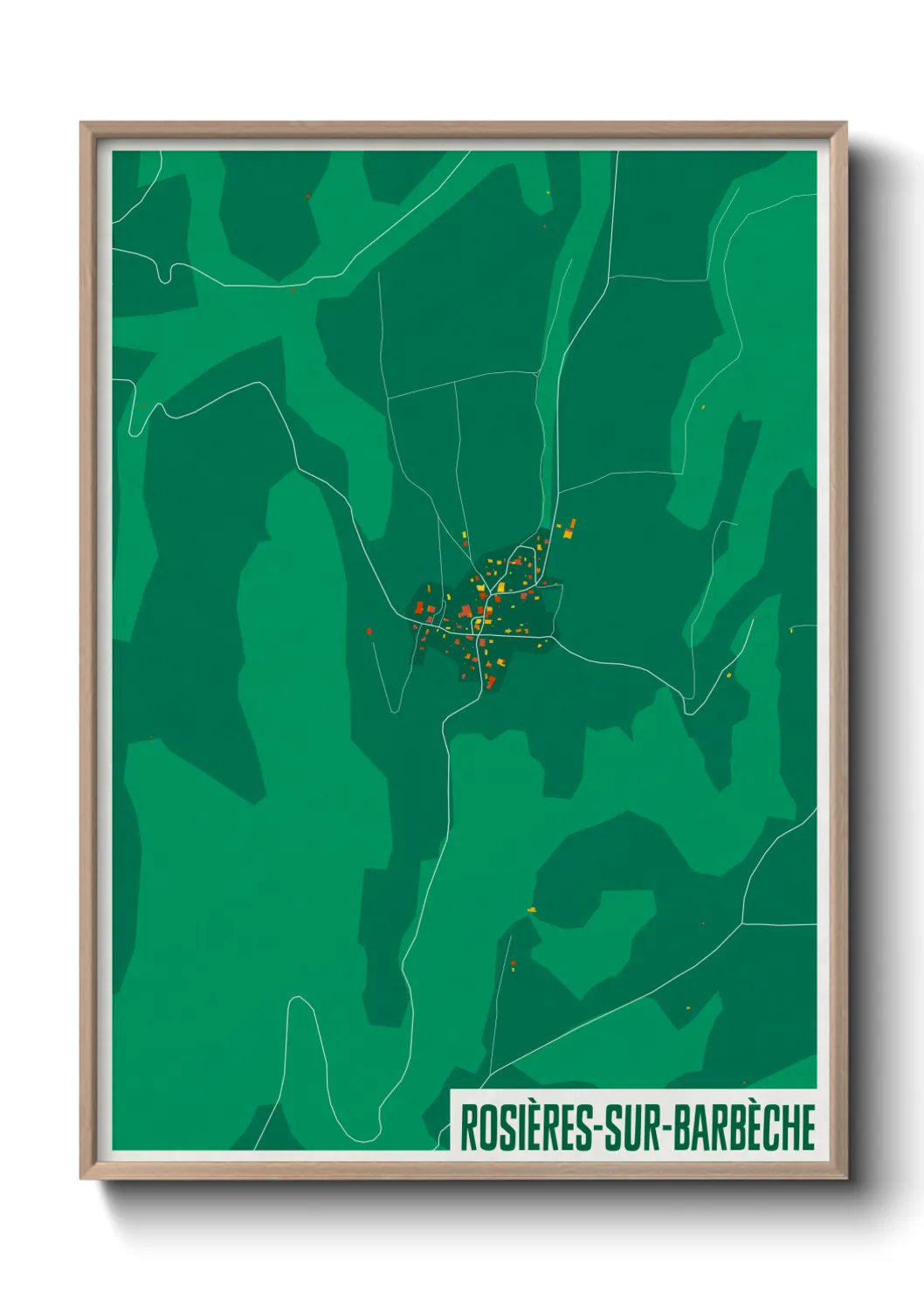 Une affiche de carte sur Rosières-sur-Barbèche