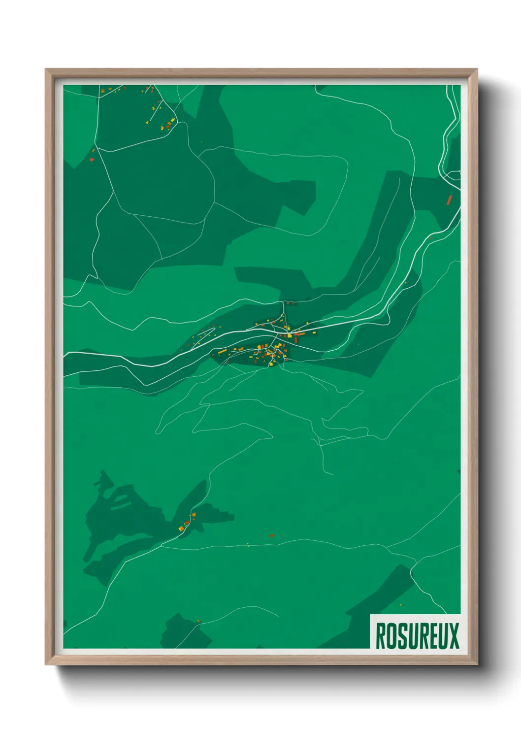 Une affiche de carte sur Rosureux