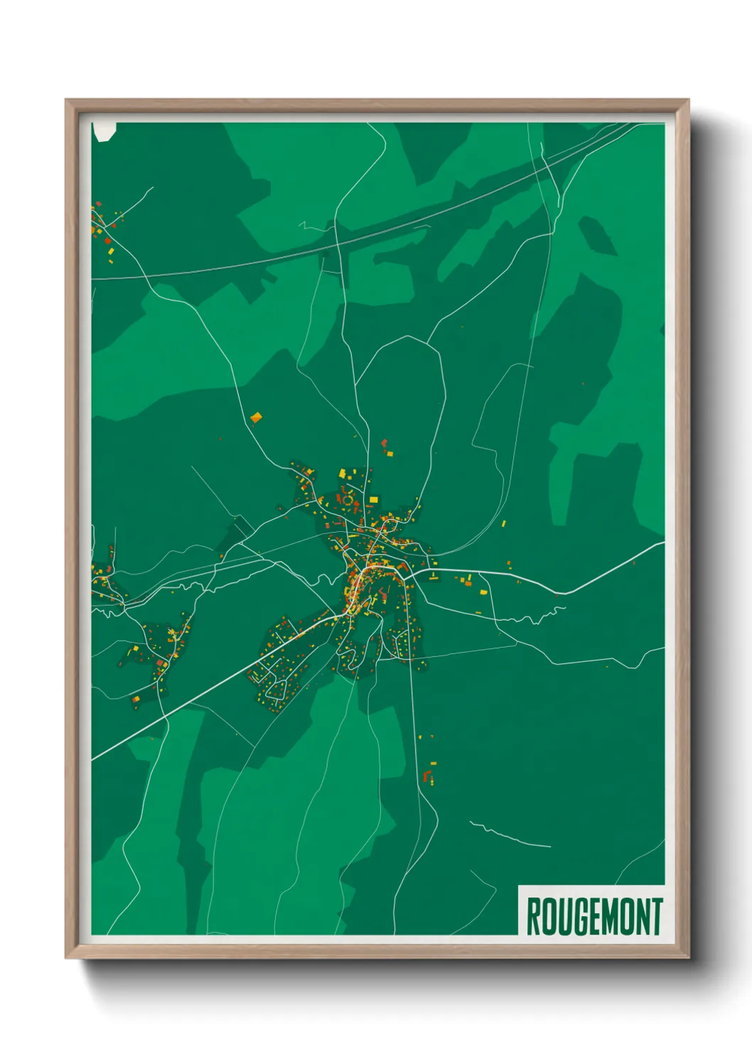 Une affiche de carte sur Rougemont