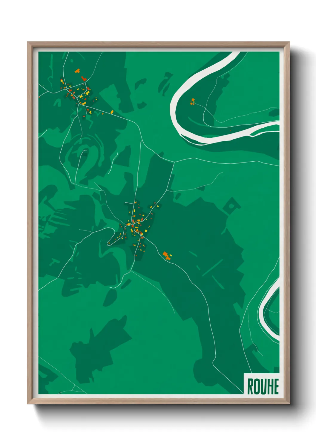 Une affiche de carte sur Rouhe