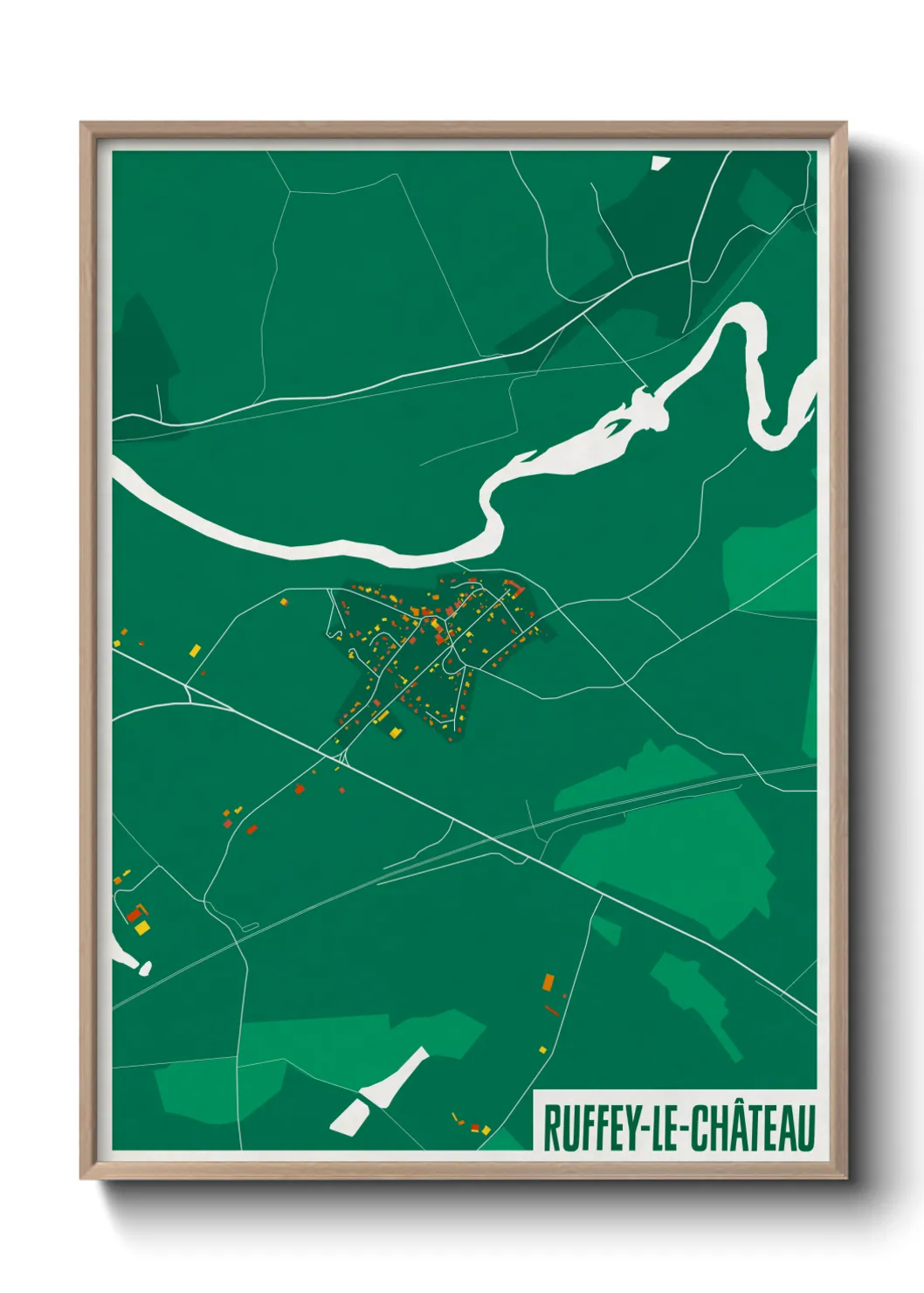 Une affiche de carte sur Ruffey-le-Château